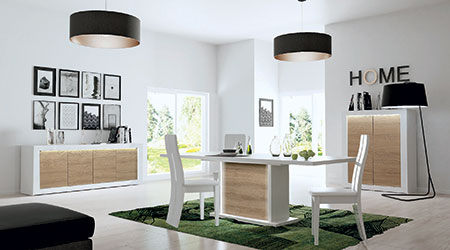 meuble de salle à manger design blanc et bois